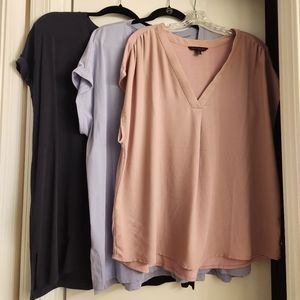 3 Bananna Republic Fancy T-Shirts XL Like New Pink Lavender Black